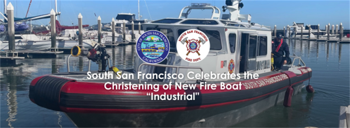 Fire boat docked at the port