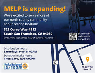 MELP's flyer with a wheelchair and map of their location