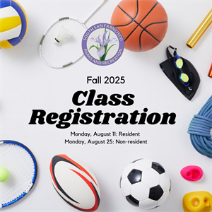 Fall 2025 Class Registration various sports equipment
