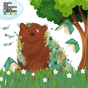 illustration of bear under a tree