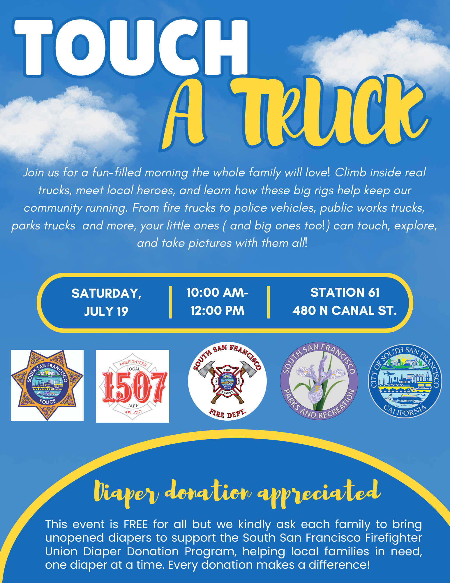 Touch A Truck 2025 flyer