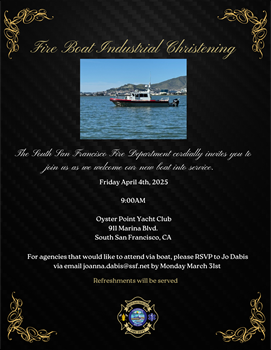 Fire boat in the water