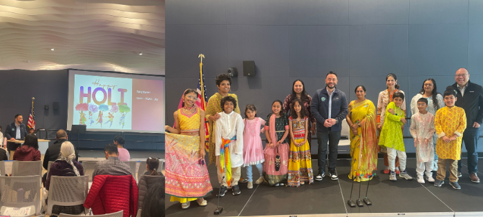 Mayor Eddie and Councilmember Mark Nagales with participants of Holi event at the LPR