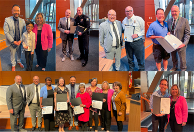 Proclamation recipients with the councilmembers