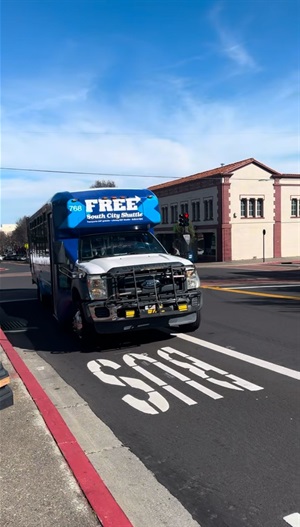 The SSF Free Shuttle making a stop