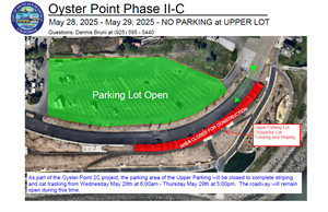 Map of Oyster Point parking closure