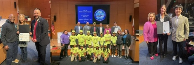 Recipients of proclamations at the Nov. 12 Council meeting in the Council Chambers