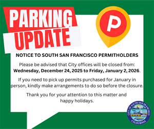 Green and white background with information about the Parking Update for SSF Permit Holders
