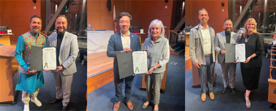 Collage of Councilmembers presenting proclamations to recipients at October 29 council meeting