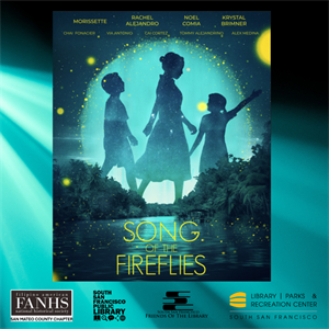 Song of the Fireflies movie poster of the silhouette of three people walking
