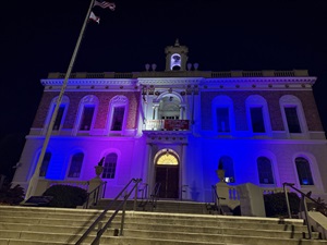 SSF City Hall lit in purple