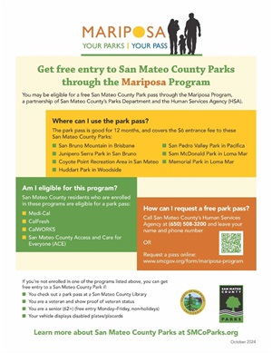 Mariposa Program free entry to SMC parks