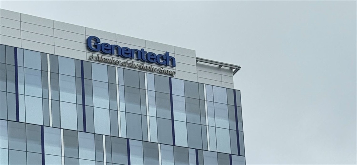 Genentech name on building