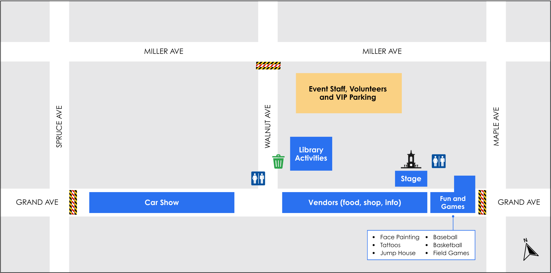 SSF downtown July 4 event map