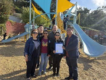 City Council and Parks & Recreation Commissioners at the new Dundee Park