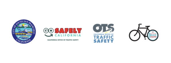 City Seal, California Office of Traffic Safety, and National Bike Month logos