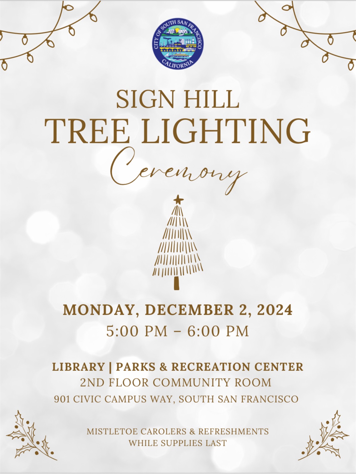 Sign Hill Tree Lighting 2024