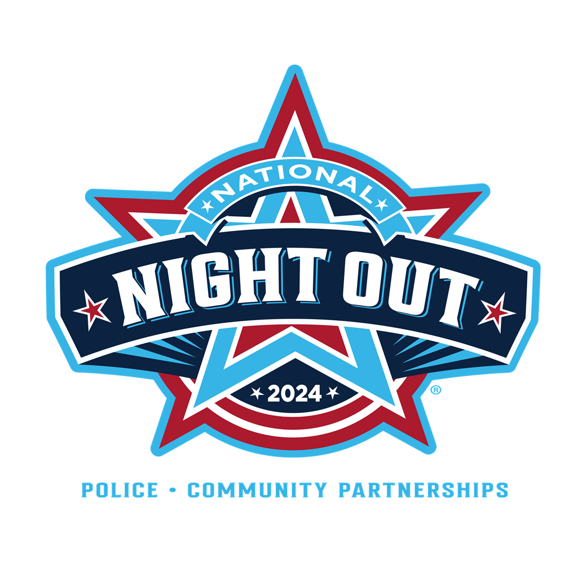 National Night Out 2024 flyer with dates and times