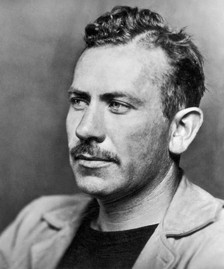 Black and white photo of John Steinbeck, age 37, in 1939.