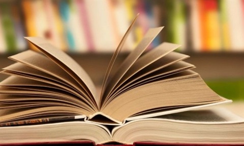 Open book in a library