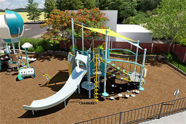 Dundee Park rendering Shade Sail Older Playground