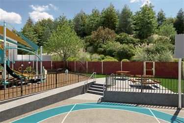 Dundee Park rendering Stairs and Picnic Area
