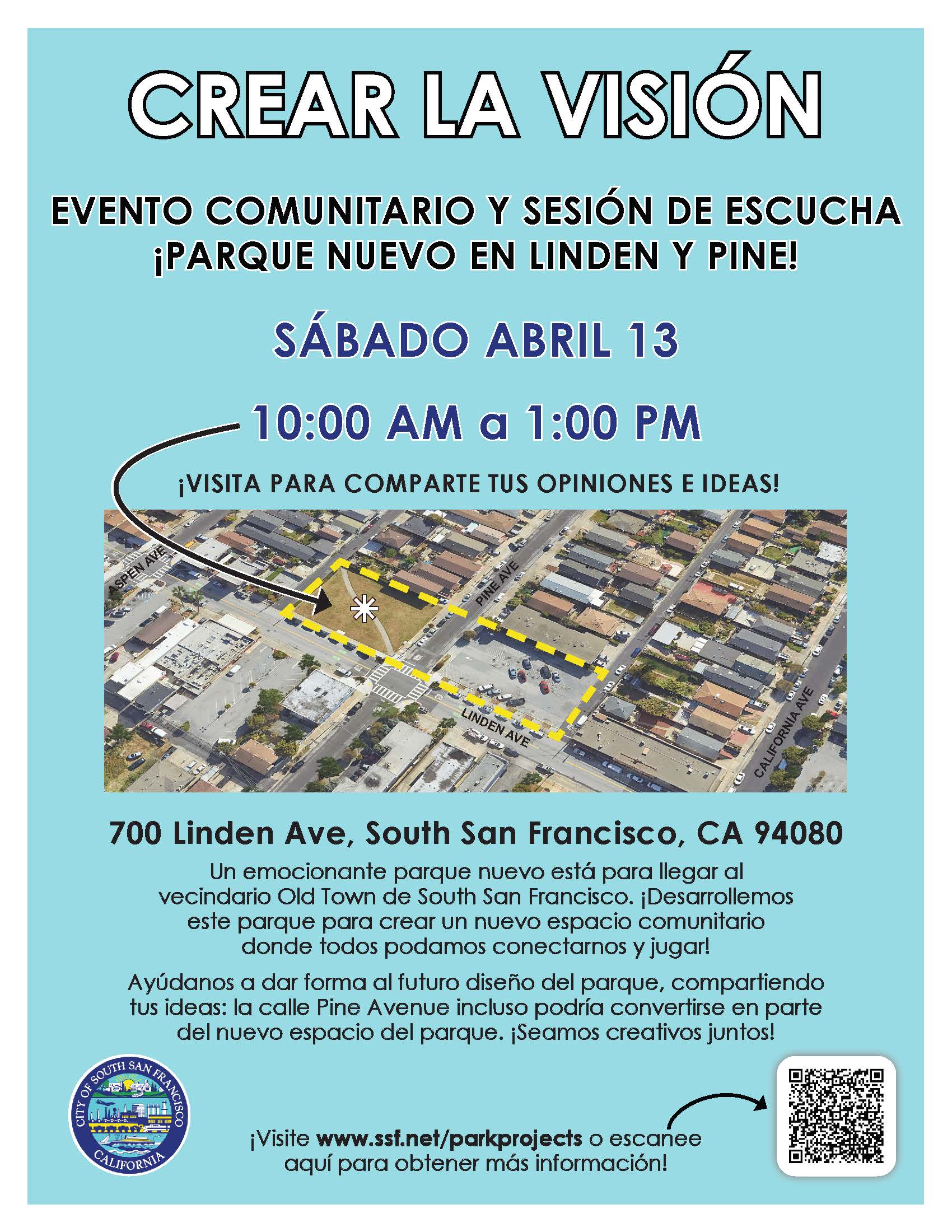 Linden Park Open House flyer Spanish