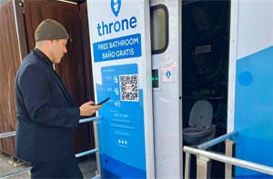 man entering throne with phone