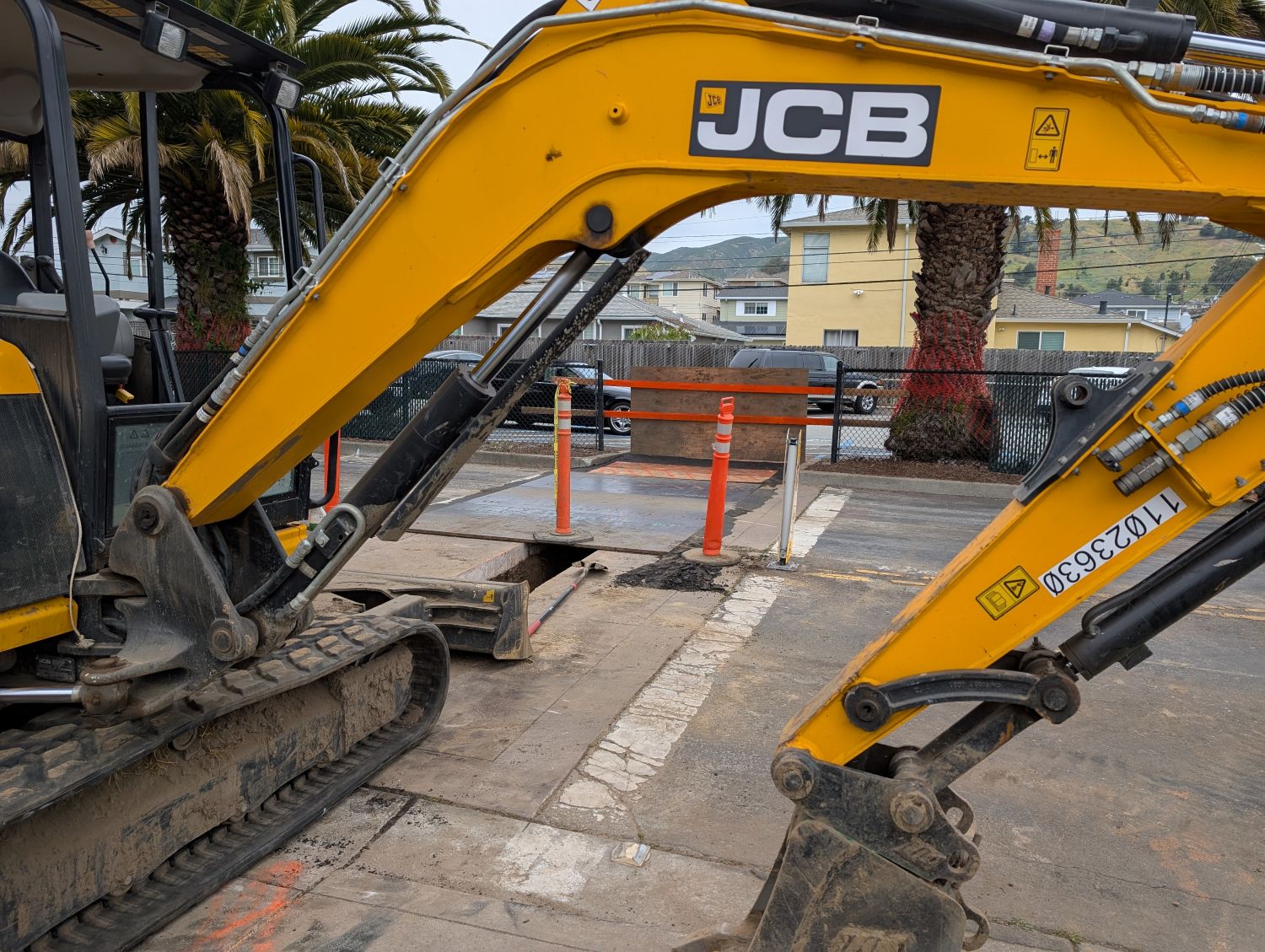 excavator at pool project