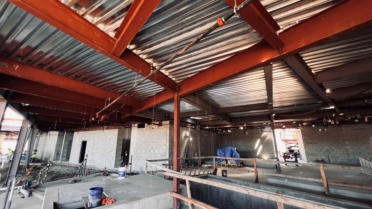 indoor pool overhead sprinkler installation