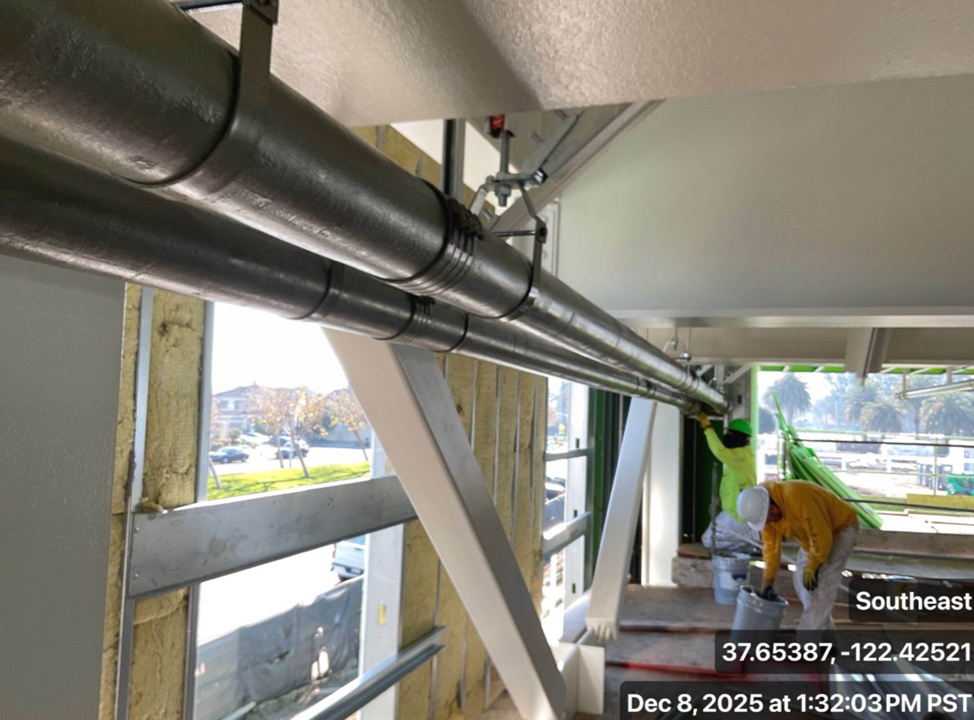 overhead piping construction