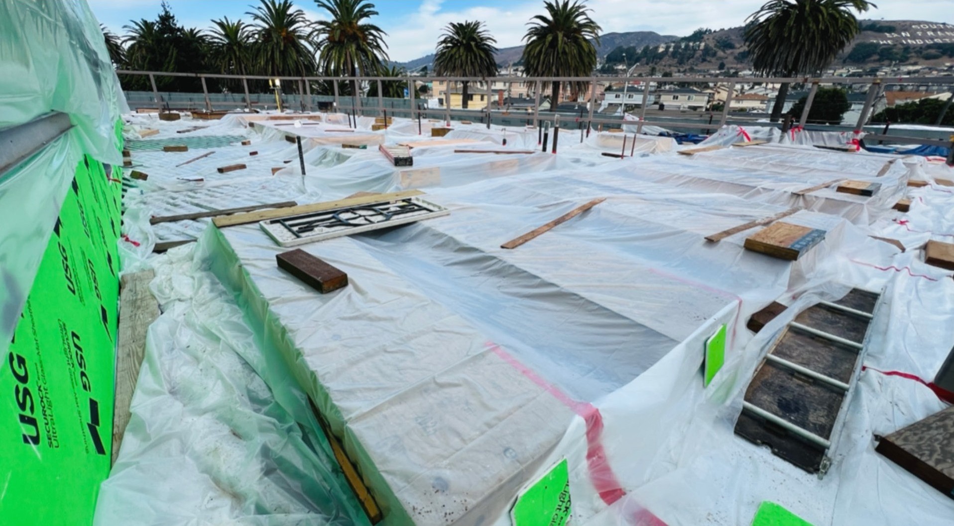 pool roof preparation construction