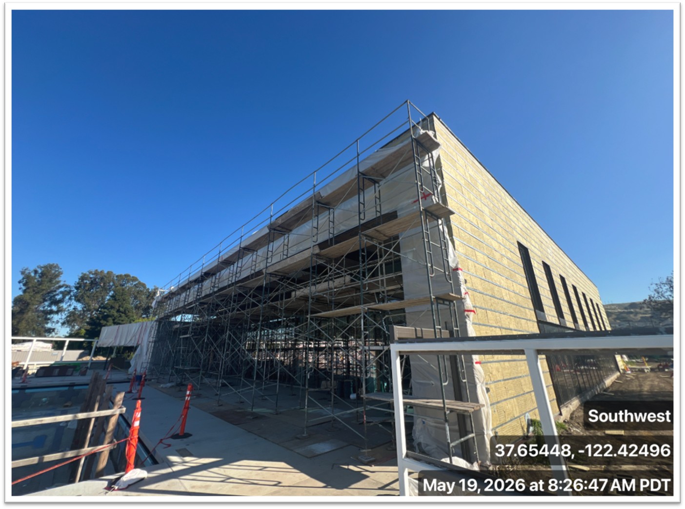 building exterior with scaffolding