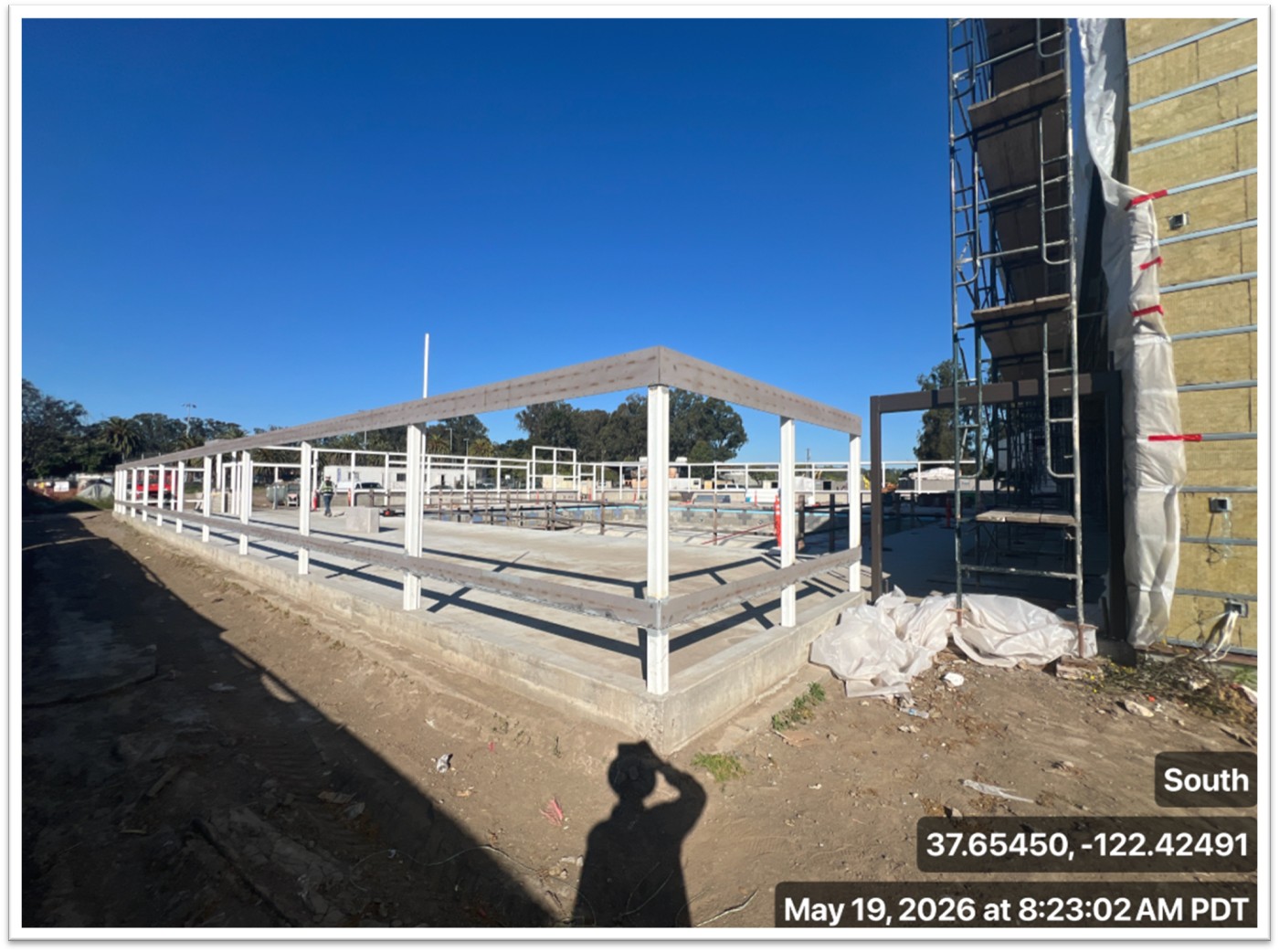 outdoor pool wall framing