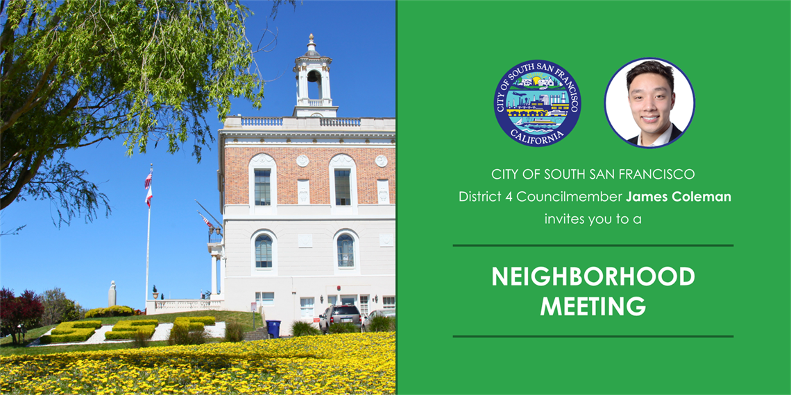 City Hall and James Coleman invite to neighborhood meeting