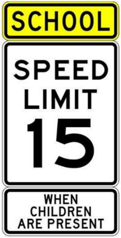 15 MPH Speed Sign